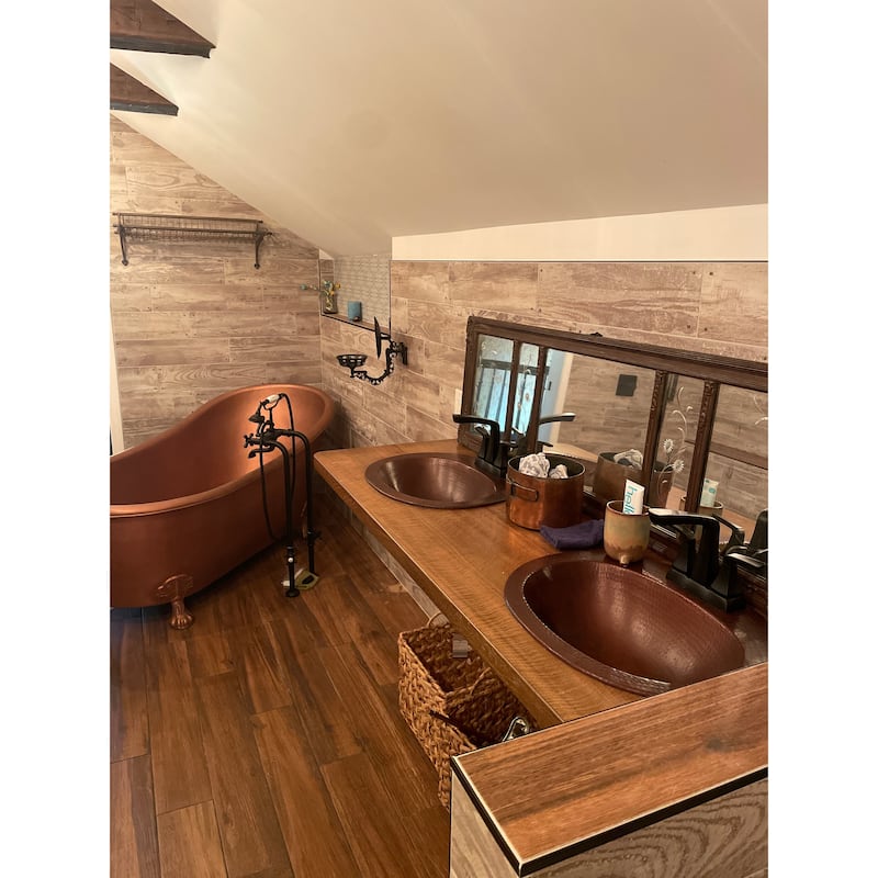 Heisenberg 5'6" Copper Freestanding Clawfoot Bathtub with No Overflow