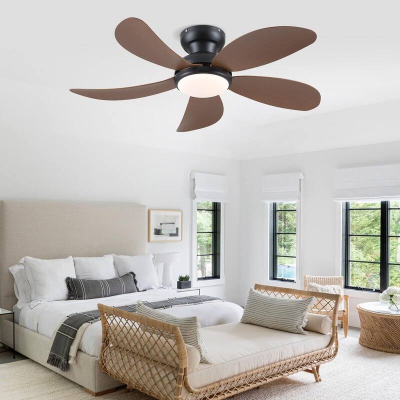 52 Inches Flush Mount Ceiling Fan with Light DC Motor Reversible Ceiling Fan - 52 Inches