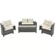preview thumbnail 13 of 25, 8-pieces Outdoor Wicker Round Sofa Set, Half-Moon Sectional Sets All Weather