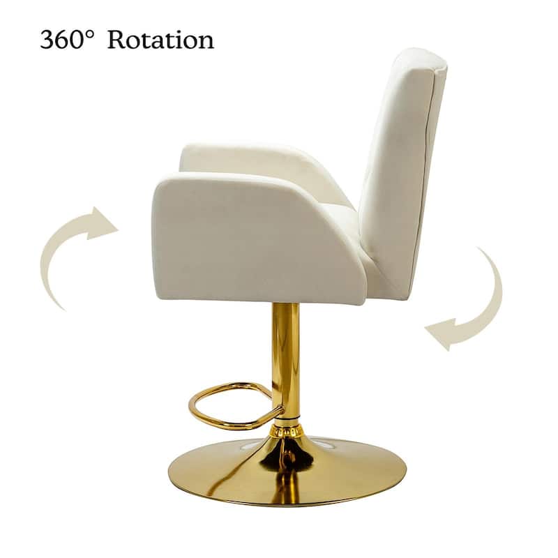 Loreto Modern Tufted Velvet Swivel chair with Adjustable Height by HULALA HOME