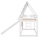 preview thumbnail 7 of 8, Wood Twin Size House Bunk Bed with Roof, Ladder and Slide