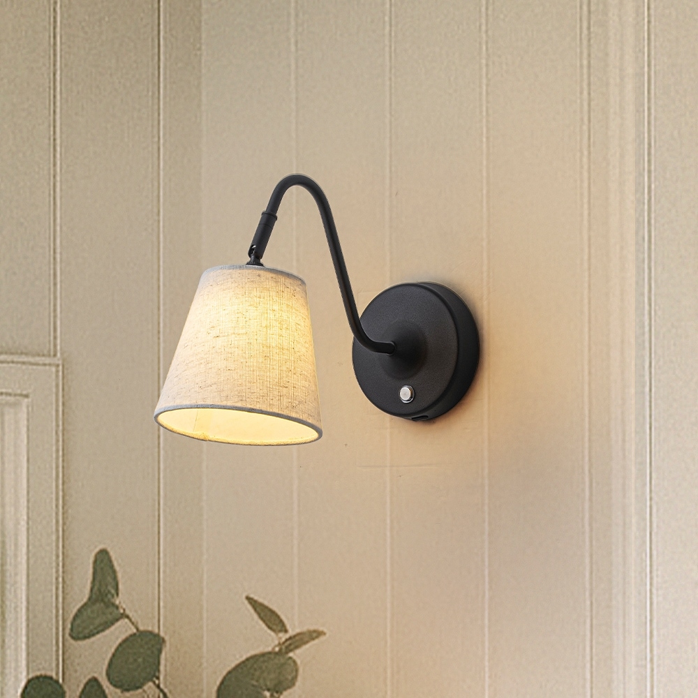 W6" Battery Operated Wall Sconces Dimmable Integrated LED Rechargeable Cordless Swing Head Wall Lamp for Bedroom