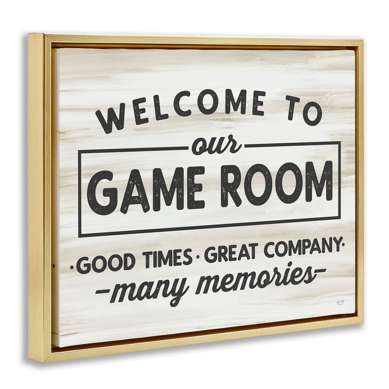 Stupell Welcome To Game Room Framed Floater Canvas Wall Art Design by Lux Me Designs
