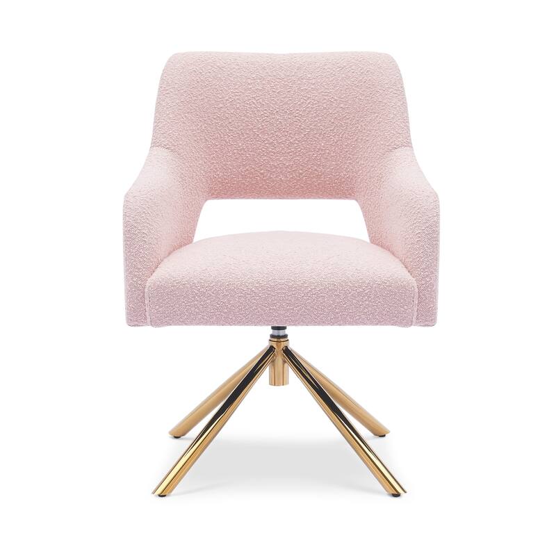 Boucle Polyester Upholstered Swivel Accent Chair - Stain Resistant