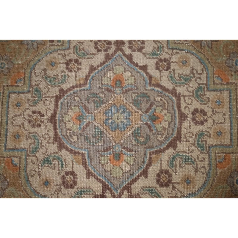 Gray Tabriz Persian Vintage Area Rug Handmade Wool Carpet - 9'6"x 12'7"