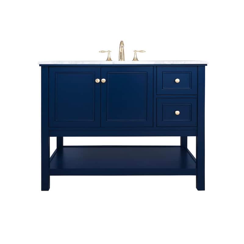 Elegant Lighting VF27042 Metropolis 42" Free Standing Single Basin - Blue - Painted