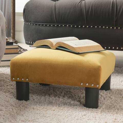 Performance Fabric Square Upholstered Footstool Ottoman