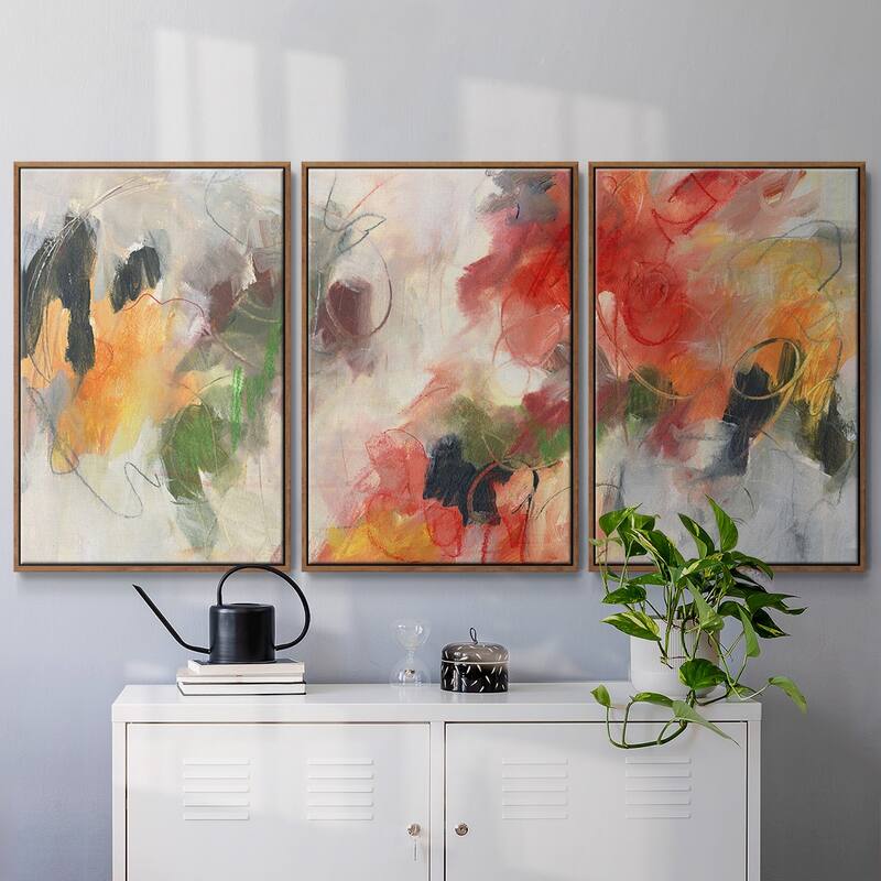 Abstract Floral Delight II - Multi Piece Framed Canvas