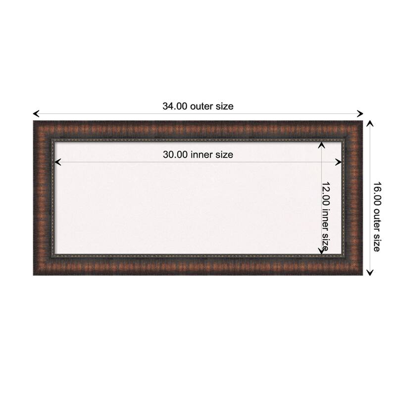 Caleb Brown Framed White Corkboard Bulletin Board - Board Size 30x12