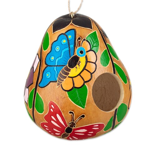 Novica Handmade Dried Gourd Birdhouse