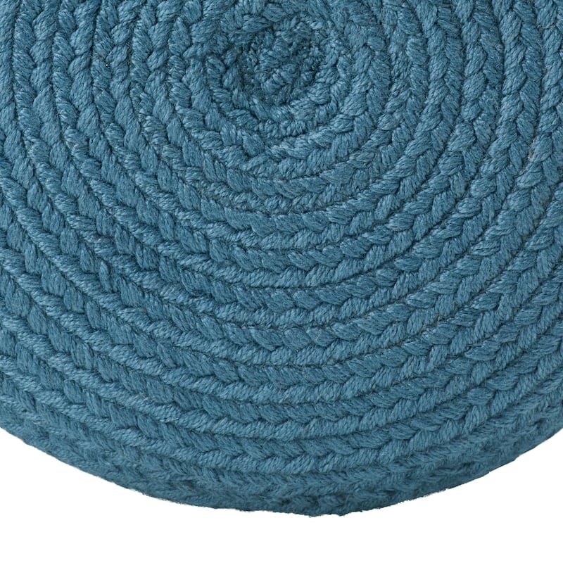Jaipur Living Saba Solar Round Indoor/Outdoor Polyester Pouf Ottoman/Foot Stool - 18"X18"X12"