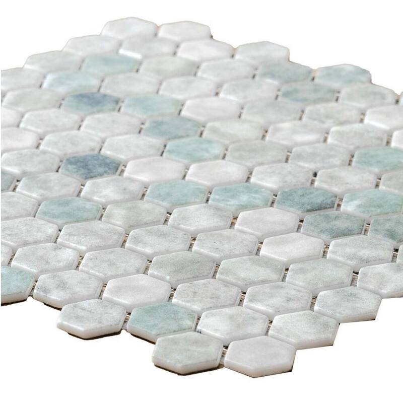 The Tile Life Eterna Hex 1x1 Glass Mosaic Floor & Backsplash Wall Tile