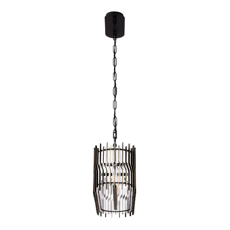 Varaluz Park Row Linear Pendant - Matte Black/French Gold - 36"W