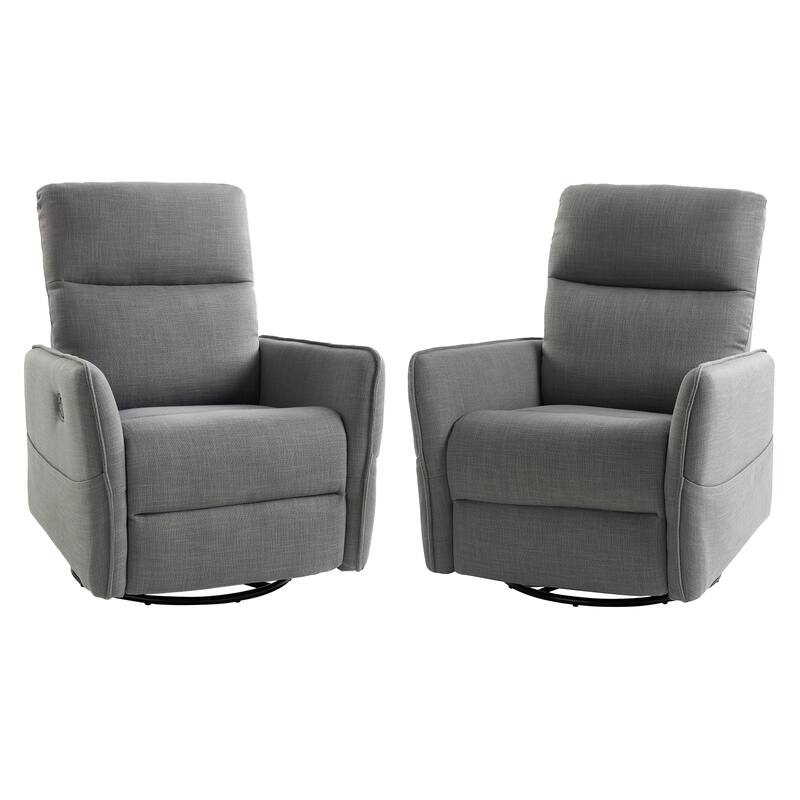 Curtis Rocker Swivel Recliner with Two Side Pockets Set of 2 by HULALA HOME