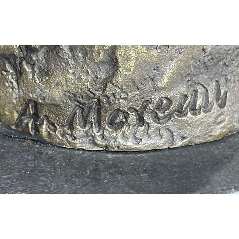 Young Boy Child Figurative Art Bronze Metal Statue Sculpture Vintage Moreau Decor Marble Base