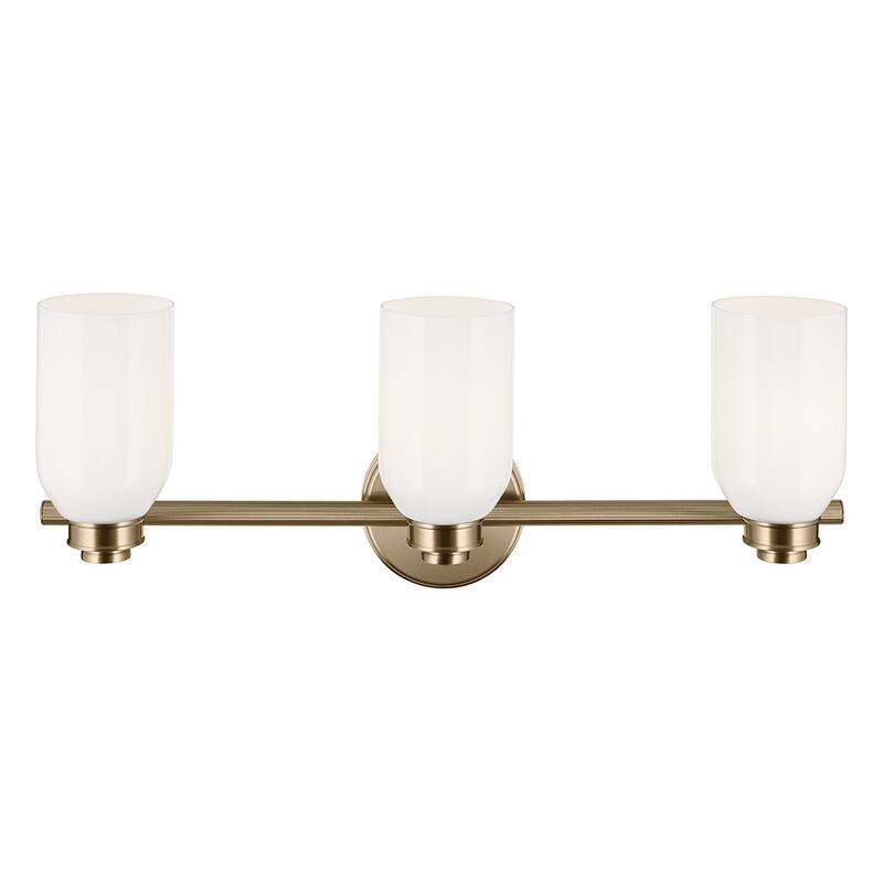 Kichler Lighting Shae 24.25" 3-Light Vanity Light with White Opal Glass in Champagne Bronze