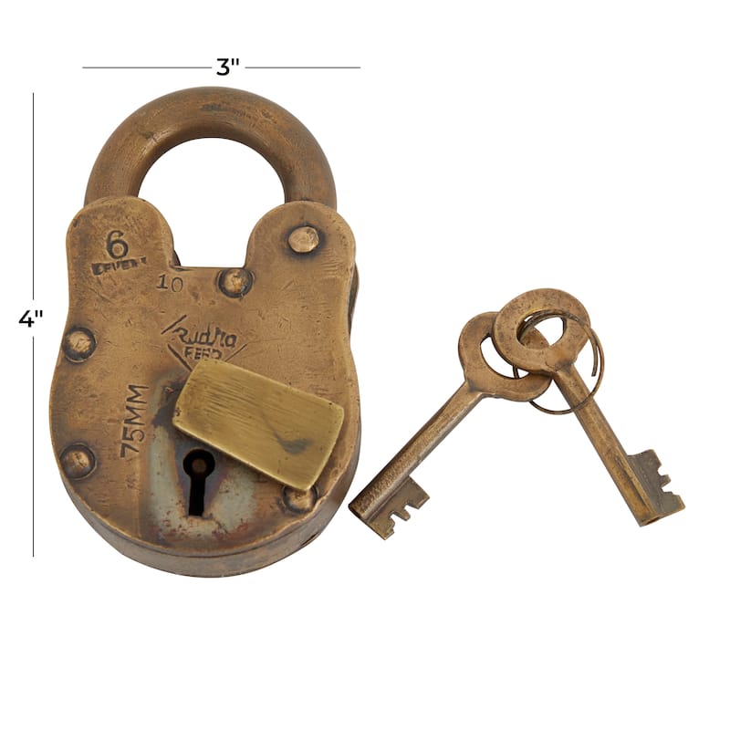Brass Metal Eclectic Lock And Key