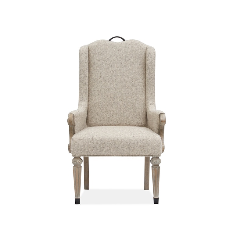 Magnussen Home Marisol Fawn Upholstered Host Chair Two Pack - 27''W x 25.13''D x 45.38''H
