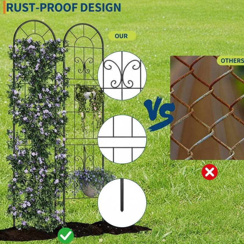 5.5ft Tall Metal Trellis, for Flowers, Vines & Vegetables