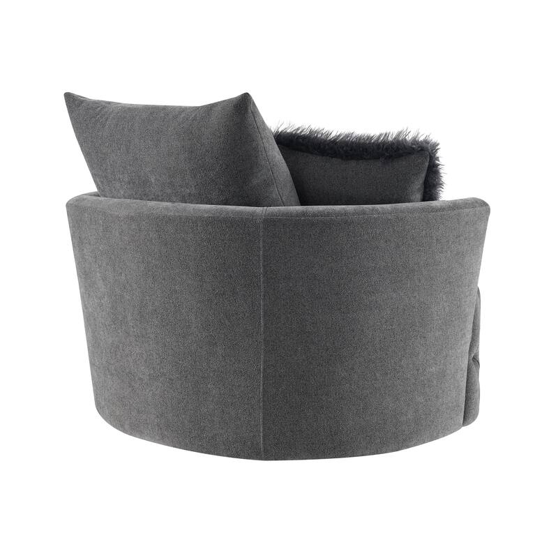 Furniture of America Arven Modern 45-inch Fabric Button Tufted Swivel Accent Chair
