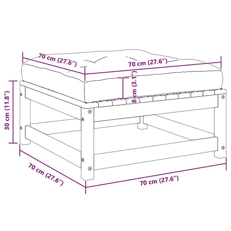vidaXL Patio Furniture Outdoor Sectional Set with Cushions Solid Wood Pine