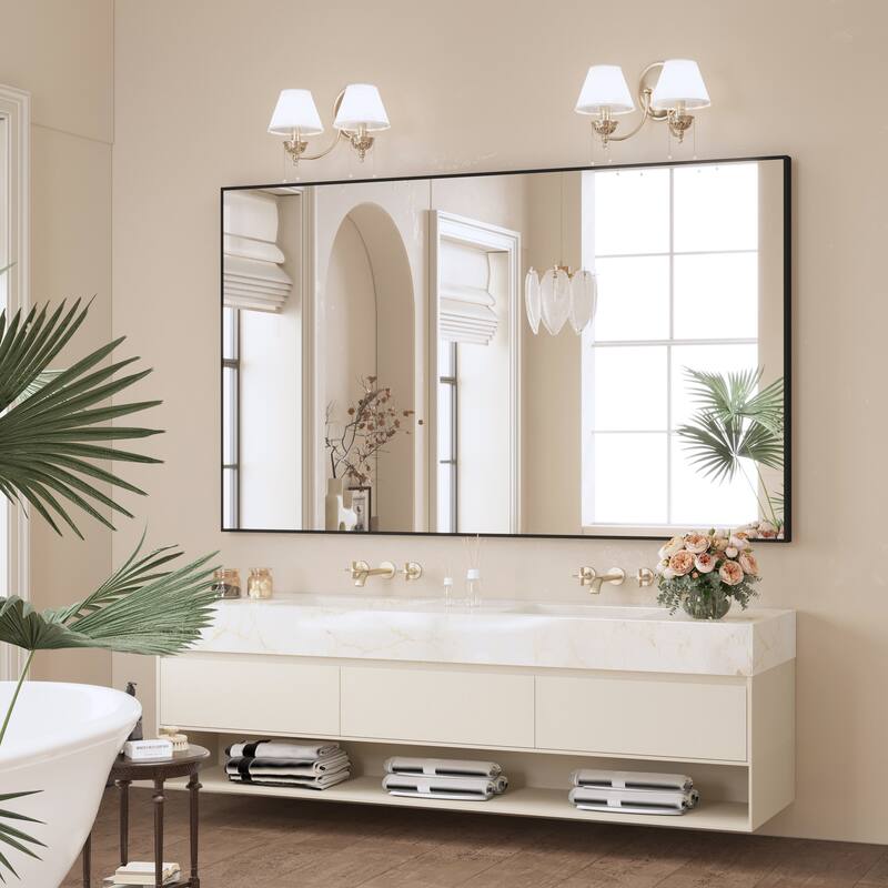 QuivaraView Wall Mounted Aluminum Frame Bathroom Vanity Mirror