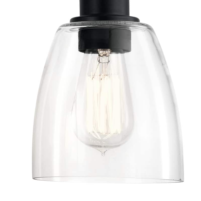 Kichler Meller 15 Inch 2 Light Vanity Light with Clear Glass in Black