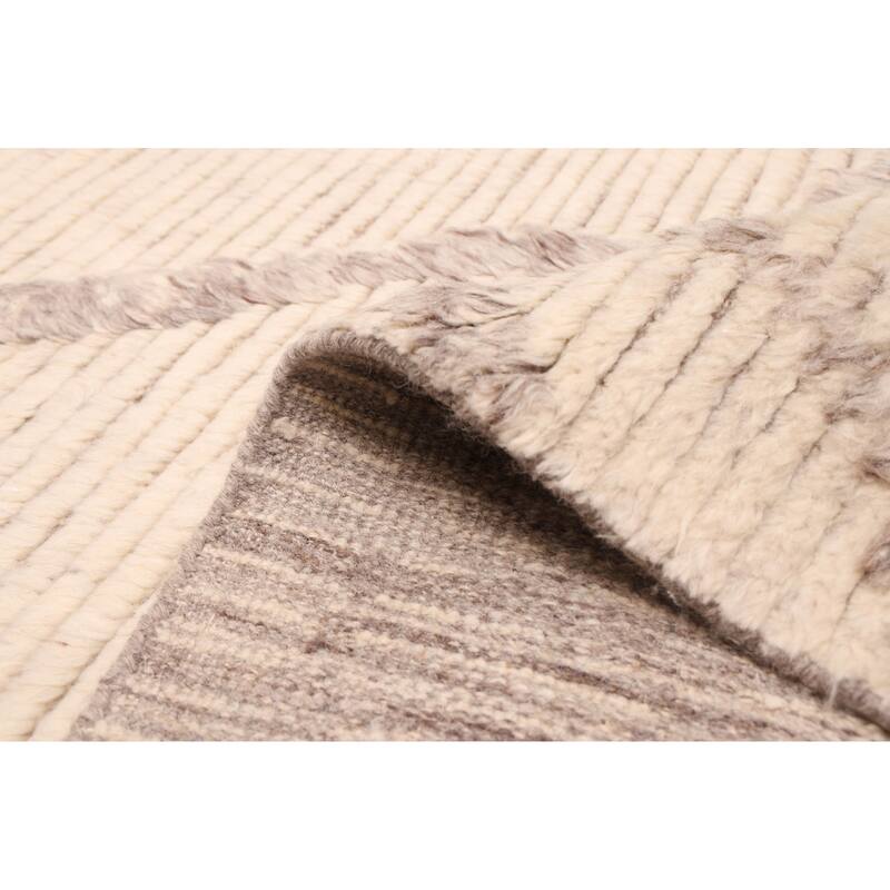 ECARPETGALLERY Hand-knotted Looma Cream Wool Rug - 8'1 x 10'0