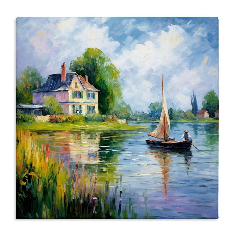 Stupell Boat Drifting Near Shore Canvas Wall Art Design By Heidi Kuntz - 24 x 24