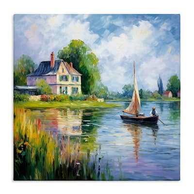 Stupell Boat Drifting Near Shore Canvas Wall Art Design By Heidi Kuntz