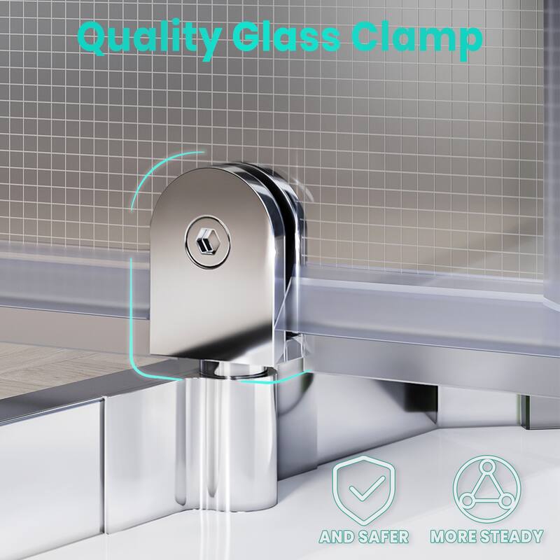 Elegant Neo-angle Frameless Sliding Shower Enclosure 36.5" W x 36.5" D x 72" H with 1/4" Frosted Glass Shower Door