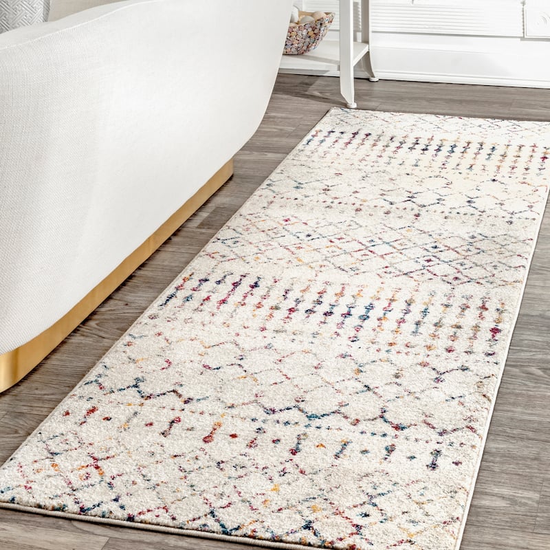 Nuloom Emmy Moroccan Trellis Area Rug - 2'8" x 8' Runner - Light Multi