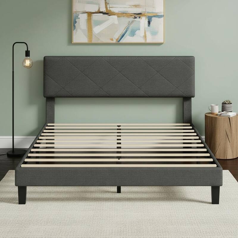 Bed Frame with Upholstered Headboard