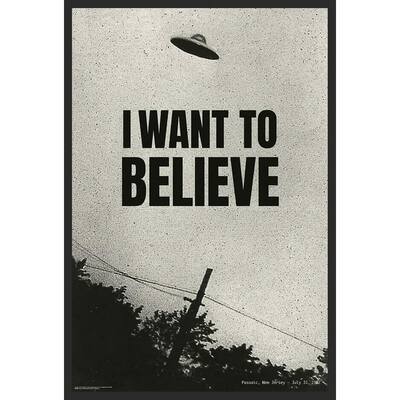 I Want to Believe Unidentified Flying Object Sighting Passaic NJ Framed Poster - 24 x 36 Inch