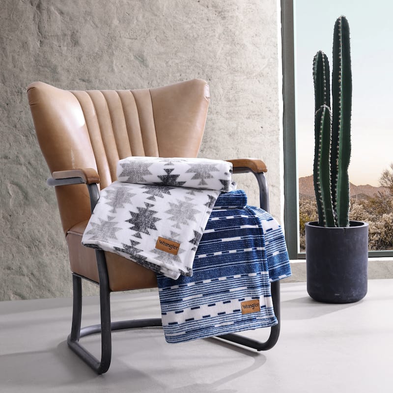 Wrangler Printed Ultra Soft Plush Fleece Throw Blanket