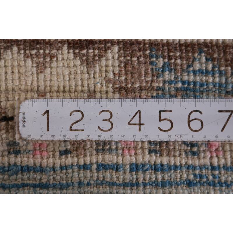 Hand Knotted Oriental 100% Wool Carpet Transitional All-Over Navy Blue & Blues Oushak Area Rug - 11' 0'' X 8' 4''