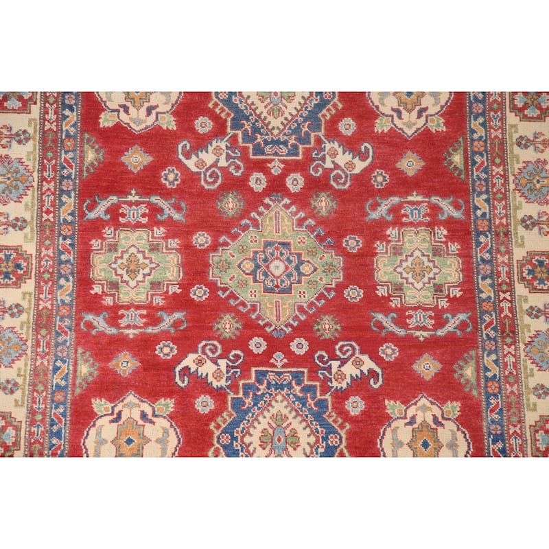 Traditional Kazak Area Rug Handmade Living Room Wool Carpet - 4'11" x 6'5"