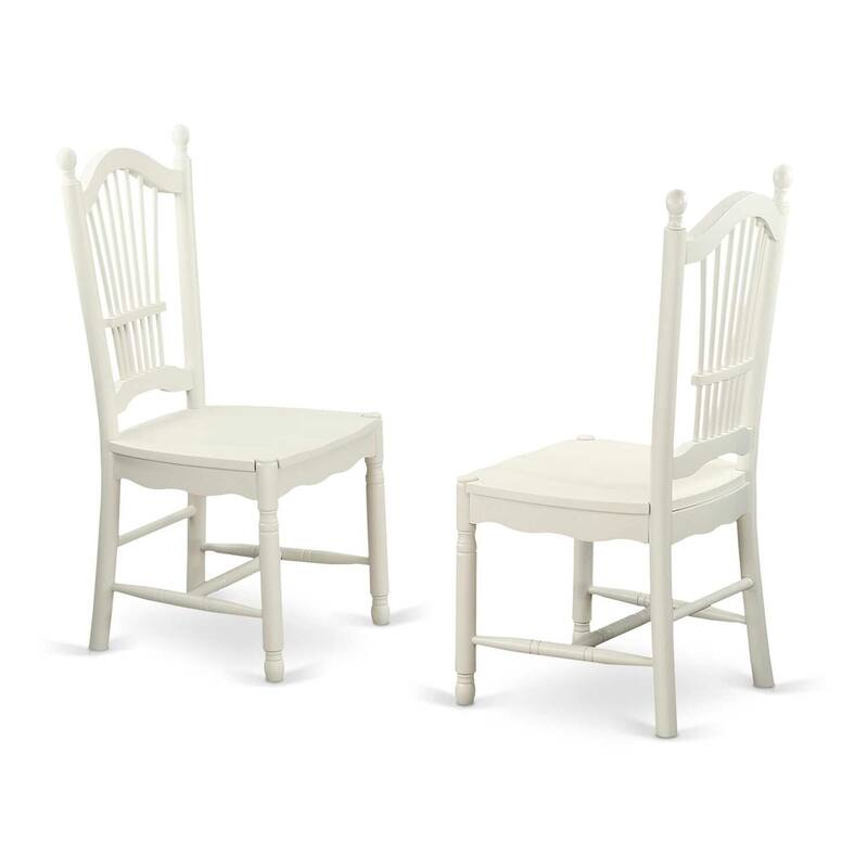 HomeStock 5-Piece Rectangle Linen White Finish Solid Wood Top Dining Table with 2 Benches, 2 Chairs with Lattice Back
