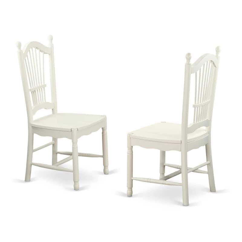 Nordic Dining Set - 7 Piece Table & 6 Chair Set - Linen White Kitchen Dinette - 76.3