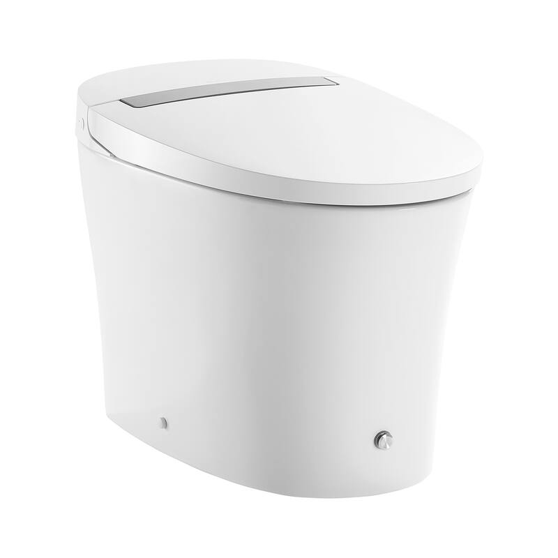 Hugo Smart Tankless Elongated Toilet, Touchless Vortex Dual-Flush 1.1/1.6 gpf - White - White