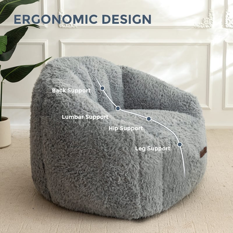 Giant Bean Bag Chair,Shell-Shaped Oversized Bean Bag Chair with Fille