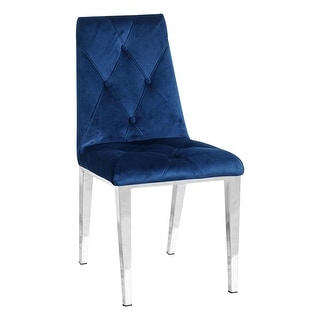 Dining Chairs Accent Chairs with Chrome Legs Velvet Fabric Chairs - Bed ...