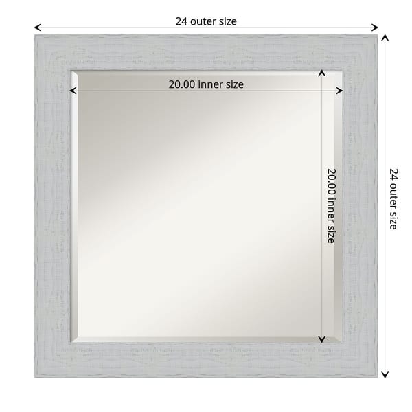 dimension image slide 3 of 6, Beveled Wood Wall Mirror - Shiplap White Frame