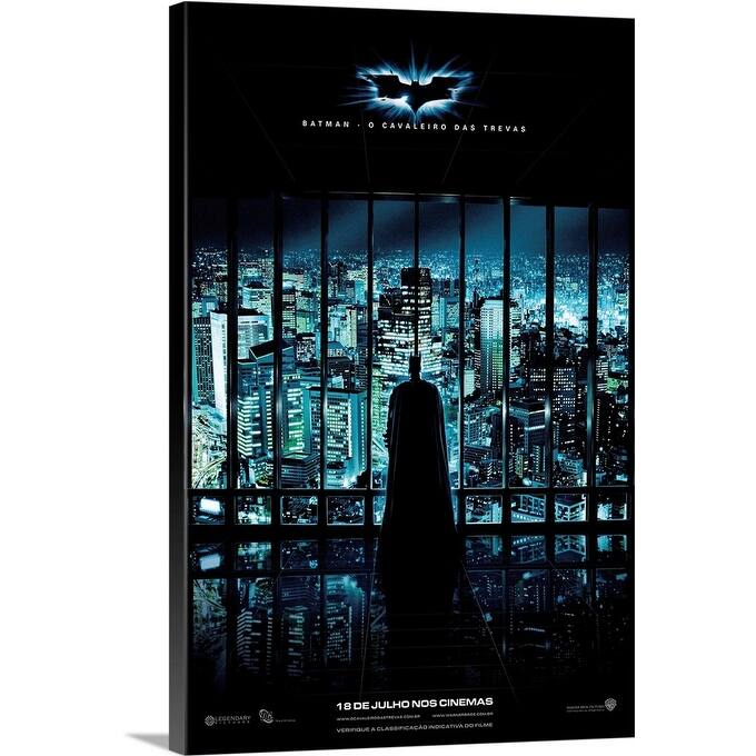 "The Dark Knight (2008) - Movie Poster - Brazilian" Canvas Wall Art