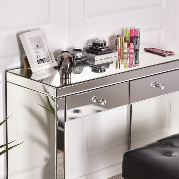 Shop Costway Silver Mirrored Console Table Home Vanity Dressing
