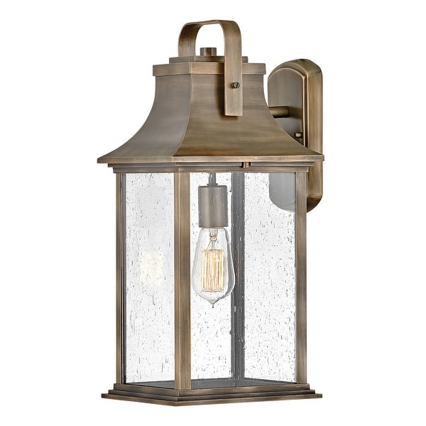 slide 1 of 1, Hinkley Lighting 19" Tall Outdoor Wall Sconce with Seedy Glass Burnished Bronze