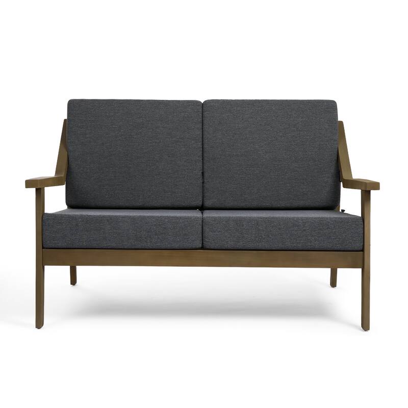 5-piece Adirondack Patio Teak Lounge Chairs Loveseat Conversation Set