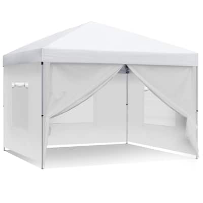 Moasis 10x10 Pop Up Canopy Tent with 4 Removable Sidewalls - N/A