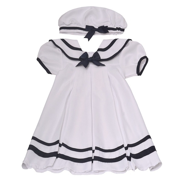 Shop Rare Editions Little Girls White Navy Sailor Tea Length