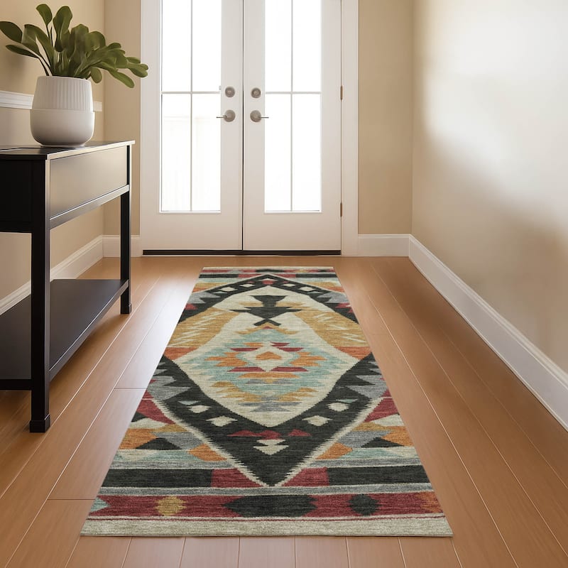 Premium Washable Super Soft Global Medallion Mayfield Rug - Red - 2'3" x 7'6"
